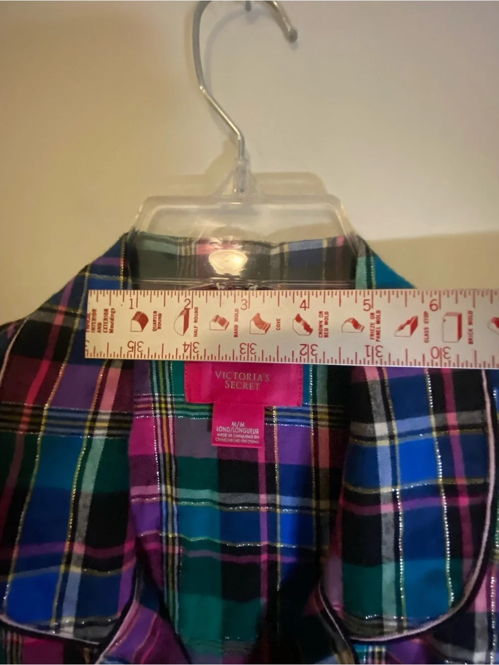 Victoria's Secret Plaid Button-Up PJ Jacket in Vibrant Pink, Green & Blue